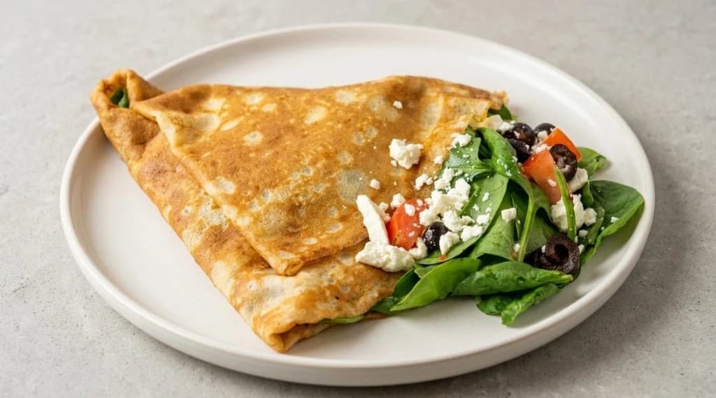 Savory crepe with salad